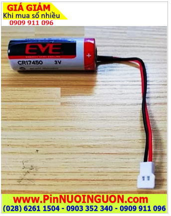 EVE CR17450 (ZẮC CẮM); Pin nuôi nguồn EVE CR17450 Lithium 3v 4/5A 2200mAh /(Zắc cắm đặc biệt)